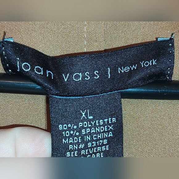 Joan Vass Faux Suede Camel Colored Hooded Coat Size XL - Picture 6 of 8